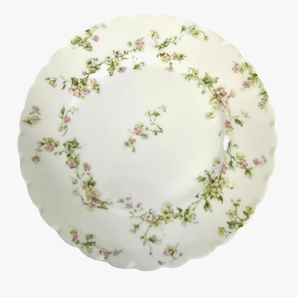 Vintage Haviland Limoges Bread Plate Pink Yellow Floral Cottagecore Set of 4